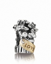 Shower her with flowers that won't ever wilt. This sterling silver and 14K gold bouquet charm from PANDORA is a beautiful way to show your love. Shower her with flowers that won't ever wilt. This sterling silver and 14K gold bouquet charm from PANDORA is a beautiful way to show your love.