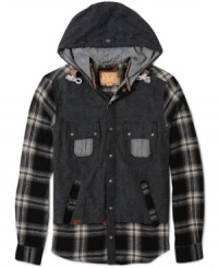 This year's most efficient, all-in-one way to layer: Snap up a hooded shirt jacket from Triple Fat Goose. This year's most efficient, all-in-one way to layer: Snap up a hooded shirt jacket from Triple Fat Goose.