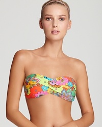 Summer lovin': This '60s-influenced Trina Turk bandeau bikini top in swirls of psychedelic paisley is simply groovy. Summer lovin': This '60s-influenced Trina Turk bandeau bikini top in swirls of psychedelic paisley is simply groovy.