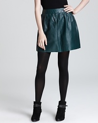 Luxe leather is softened with pleating in this oh-so-chic skirt from Aqua. Team with a breezy blouse or cropped knit for instant downtown cool. Luxe leather is softened with pleating in this oh-so-chic skirt from Aqua. Team with a breezy blouse or cropped knit for instant downtown cool.