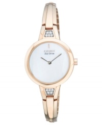 Finish off your new look with this ladylike timepiece from Citizen. Built with Eco-Drive, harnessing natural and artificial light, never needing a battery. Finish off your new look with this ladylike timepiece from Citizen. Built with Eco-Drive, harnessing natural and artificial light, never needing a battery.
