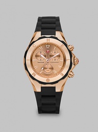 From the Tahitian Jelly Bean Collection. This technical timepiece features a warm, rose goldtone stainless steel case with a sporty silicone strap. Swiss quartz movementWater resistant to 5 ATMRound rose goldtone stainless steel case, 40mm (1.5) Sunray logo bezelRose goldtone stainless steel chronograph dialNumeric hour markersDate sub-dialSecond hand Black silicone strapImported From the Tahitian Jelly Bean Collection. This technical timepiece features a warm, rose goldtone stainless steel case with a sporty silicone strap. Swiss quartz movementWater resistant to 5 ATMRound rose goldtone stainless steel case, 40mm (1.5) Sunray logo bezelRose goldtone stainless steel chronograph dialNumeric hour markersDate sub-dialSecond hand Black silicone strapImported