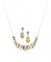 c.A.K.e by Ali Khan Jewelry Set, Silver & Gold-Tone Beads, Sliver-Plated Necklace and Drop Earrings Set