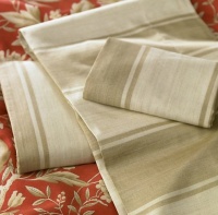 Lauren by Ralph Lauren Villa Camelia Cream & Tan Stripe QUEEN Fitted Sheet Lauren by Ralph Lauren Villa Camelia Cream & Tan Stripe QUEEN Fitted Sheet