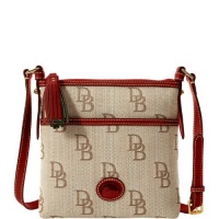 Dooney & Bourke Signature Jacquard Letter Carrier, Brown/Red