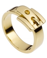 Put another notch in your belt with this must-have accessory. Michael Kors belt buckle ring comes in polished gold tone mixed metal. Size 7. Put another notch in your belt with this must-have accessory. Michael Kors belt buckle ring comes in polished gold tone mixed metal. Size 7.