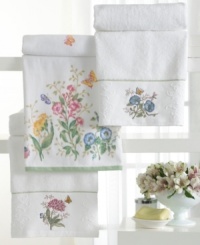 Elegant yet whimsical, the Butterfly Meadow bath towels are woven with the grace and style you can expect from Lenox. Inspired by dinnerware, these towels have a design created by artist Louise LeLuyer. Elegant yet whimsical, the Butterfly Meadow bath towels are woven with the grace and style you can expect from Lenox. Inspired by dinnerware, these towels have a design created by artist Louise LeLuyer.