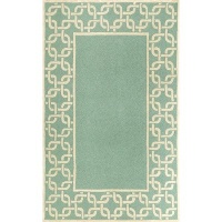 Liora Manne Spello Chain Border Aqua Outdoor Rug 8'3 x 11'6 Liora Manne Spello Chain Border Aqua Outdoor Rug 8'3 x 11'6