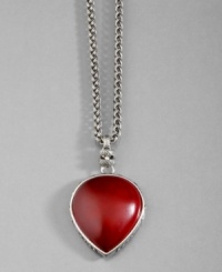Vamp up your style with this ravishing red necklace by Lucky Brand. Featuring smooth dark red howlite set in silvertone mixed metal. Approximate length: 15-1/4 inches. Approximate drop: 2-1/4 inches. Vamp up your style with this ravishing red necklace by Lucky Brand. Featuring smooth dark red howlite set in silvertone mixed metal. Approximate length: 15-1/4 inches. Approximate drop: 2-1/4 inches.
