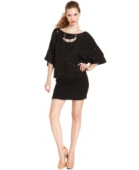 Sequins add sparkle and shine to RACHEL Rachel Roy's hot little sweater dress -- pair it with heels for soiree style! Sequins add sparkle and shine to RACHEL Rachel Roy's hot little sweater dress -- pair it with heels for soiree style!