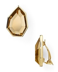 Take a shine to statement jewels with this pair of faceted topaz clip earrings from T Tahari, sure to add a dazzling dose of color and light. Take a shine to statement jewels with this pair of faceted topaz clip earrings from T Tahari, sure to add a dazzling dose of color and light.