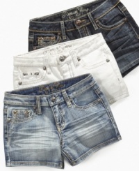 You can never have too many basics. These denim shorts from Request add a little shine to her wardrobe with rhinestud detailed back pockets. You can never have too many basics. These denim shorts from Request add a little shine to her wardrobe with rhinestud detailed back pockets.