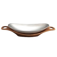 Make natural elegance the talk of your guests with designer Steve Cozzolino's graceful pairing of sturdy acacia wood and gleaming Nambé metal alloy, a new addition to the Metal/Wood series. Make natural elegance the talk of your guests with designer Steve Cozzolino's graceful pairing of sturdy acacia wood and gleaming Nambé metal alloy, a new addition to the Metal/Wood series.