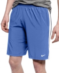 Don't be afraid to work up a sweat. With Dri-Fit technology, these Nike shorts will keep you comfortable in any condition. Don't be afraid to work up a sweat. With Dri-Fit technology, these Nike shorts will keep you comfortable in any condition.
