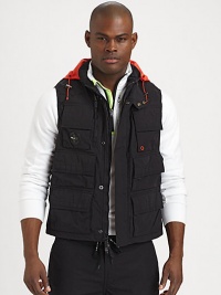 Modern style meets function in this water-repellent cotton-nylon topper, complete with plenty of pockets and a breathable mesh lining for enhanced ventilation.Zip frontAttached drawstring hoodFront flap pockets64% nylon/36% cottonMachine washImported Modern style meets function in this water-repellent cotton-nylon topper, complete with plenty of pockets and a breathable mesh lining for enhanced ventilation.Zip frontAttached drawstring hoodFront flap pockets64% nylon/36% cottonMachine washImported