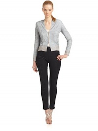 THE LOOKAllover ribbed beaded designPadded shouldersV-neckHook and eye closureLong sleevesTHE FITAbout 21 from shoulder to hemTHE MATERIAL88% viscose/12% nylonFabric 2: 94% nylon/6% elastaneCARE & ORIGINDry cleanMade in ItalyModel shown is 5'10½ (179cm) wearing US size 4. THE LOOKAllover ribbed beaded designPadded shouldersV-neckHook and eye closureLong sleevesTHE FITAbout 21 from shoulder to hemTHE MATERIAL88% viscose/12% nylonFabric 2: 94% nylon/6% elastaneCARE & ORIGINDry cleanMade in ItalyModel shown is 5'10½ (179cm) wearing US size 4.