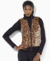 Lauren Ralph Lauren's soft combed cotton vest is finished with plush faux fur at the front for modern style.