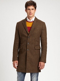 Soft herringbone wool, tailored in a slim-fitting style and accented with supple leather elbow patches.Notched lapelsButton frontBreast welt pocketSide flap pocketsLeather elbow patchesBack ventAbout 38 from shoulder to hemWoolDry cleanMade in Italy of imported fabric Soft herringbone wool, tailored in a slim-fitting style and accented with supple leather elbow patches.Notched lapelsButton frontBreast welt pocketSide flap pocketsLeather elbow patchesBack ventAbout 38 from shoulder to hemWoolDry cleanMade in Italy of imported fabric