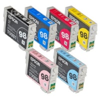 Full SET (6 Cartridges) 98 High Capacity Genuine Cartridges for Epson Artisan 700 800 710 810 Full SET (6 Cartridges) 98 High Capacity Genuine Cartridges for Epson Artisan 700 800 710 810