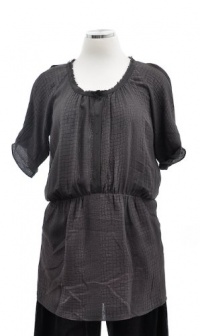 Rebecca Taylor Grey Silk Later Gator 2 Pocket Tunic Dress 12 Rebecca Taylor Grey Silk Later Gator 2 Pocket Tunic Dress 12