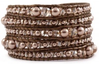 Chan Luu Bronze Pearl Mix Graduated Wrap Bracelet on Bronze Leather Chan Luu Bronze Pearl Mix Graduated Wrap Bracelet on Bronze Leather