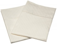 Renaissance Collection 600 Thread-Count Woven Stripe Cotton Standard Pillow Case Set, Ivory Renaissance Collection 600 Thread-Count Woven Stripe Cotton Standard Pillow Case Set, Ivory