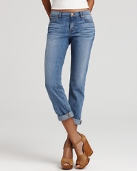 These slouchy-cool J Brand boyfriend jeans offer a stylishly masculine take on denim. These slouchy-cool J Brand boyfriend jeans offer a stylishly masculine take on denim.