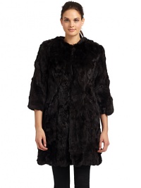 THE LOOKLuxurious pieced rabbit furJewelneckConcealed hook-and-bar closureThree-quarter length sleevesTHE FITAbout 36 from shoulder to hemTHE MATERIALDyed pieced rabbit furFully linedCARE & ORIGINDry clean by fur specialistImportedFur origin: ChinaModel shown is 5'10 (177cm) wearing US size Small. THE LOOKLuxurious pieced rabbit furJewelneckConcealed hook-and-bar closureThree-quarter length sleevesTHE FITAbout 36 from shoulder to hemTHE MATERIALDyed pieced rabbit furFully linedCARE & ORIGINDry clean by fur specialistImportedFur origin: ChinaModel shown is 5'10 (177cm) wearing US size Small.