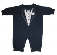 Two In Love! Formal Tuxedo (Classic Tux) Baby/Toddler Fleece Long Sleeve Navy Blue Romper Two In Love! Formal Tuxedo (Classic Tux) Baby/Toddler Fleece Long Sleeve Navy Blue Romper