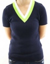 Ralph Lauren Women's Golf Sweater T- Shirt V-Neck Navy Blue 203151405-M