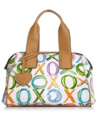 Get the party started with this festive insignia-covered silhouette from XOXO. It features sturdy shoulder straps, secure zip-top closure and roomy interior, ensuring your belongings are safe as you hop from one adventure to the next. Get the party started with this festive insignia-covered silhouette from XOXO. It features sturdy shoulder straps, secure zip-top closure and roomy interior, ensuring your belongings are safe as you hop from one adventure to the next.