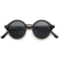 Vintage Inspired Classic Half Frame Semi-Rimless Round Circle Sunglasses Vintage Inspired Classic Half Frame Semi-Rimless Round Circle Sunglasses