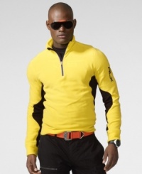 Lightweight microfleece is crafted into a sporty layering essential with a half-zip front, a mock-neck collar and signature RLX detailing. Lightweight microfleece is crafted into a sporty layering essential with a half-zip front, a mock-neck collar and signature RLX detailing.