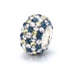 Bella Fascini Montana Blue Yellow & Clear Pave Bling Bead - Made with Authentic Swarovski Crystal Elements - Solid Sterling Silver Core Fits Perfectly on Chamilia Moress Pandora and Compatible Brands