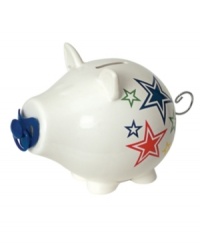 Start young. Encourage your little one to save and spend wisely with an Oinks! Baby Boy piggy bank, featuring a blue pacifier and colorful star motif. From Salt&Pepper, a brand synonymous with fresh, contemporary home design. (Clearance) Start young. Encourage your little one to save and spend wisely with an Oinks! Baby Boy piggy bank, featuring a blue pacifier and colorful star motif. From Salt&Pepper, a brand synonymous with fresh, contemporary home design. (Clearance)