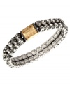 Look like a rock star with this stretch bracelet from RACHEL Rachel Roy. Crafted from gold-tone and silver-tone mixed metal, the bracelet is adorned with glass stones for a stylish touch. Approximate diameter: 2-1/4 inches. Approximate diameter, centerpiece: 1/2 inch.