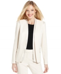 Update your wardrobe with this chic layered-look blazer by Jones New York. Pair with the matching pants for a modern take on professional polish. Update your wardrobe with this chic layered-look blazer by Jones New York. Pair with the matching pants for a modern take on professional polish.