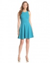 Rebecca Taylor Women's Ponte Pleated Dress, Turquoise, 8