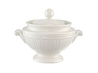 This collection of classic white, patterned dinnerware and serveware is remarkable for its ability to coordinate with a variety of table linen and flatware patterns. This collection of classic white, patterned dinnerware and serveware is remarkable for its ability to coordinate with a variety of table linen and flatware patterns.