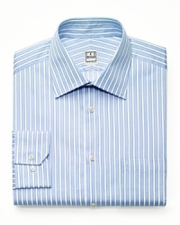 The welcome feeling of a new crisp cotton dress shirt against the skin truly makes a difference to your day, especially when it's a top-notch design from Ike Behar, featuring a simple stripe pattern for classic appeal. The welcome feeling of a new crisp cotton dress shirt against the skin truly makes a difference to your day, especially when it's a top-notch design from Ike Behar, featuring a simple stripe pattern for classic appeal.