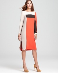 Take an artistic approach to dressing with this artfully arranged color block BCBGMAXAZRIA dress, exuding a modern, geometric look. Take an artistic approach to dressing with this artfully arranged color block BCBGMAXAZRIA dress, exuding a modern, geometric look.