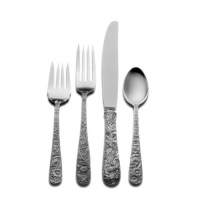 Kirk Stieff Repousse 4-Piece Sterling Silver Flatware Place Set, Service for 1 Kirk Stieff Repousse 4-Piece Sterling Silver Flatware Place Set, Service for 1