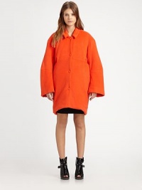 Cocoon silhouette adds vintage inspiration to this oversized wool coat. Point collarFront snap closuresDropped shouldersLong sleevesAbout 32 from shoulder to hemNylon/mohair/alpaca/virgin fleece woolDry cleanImportedModel shown is 5'10 (177cm) wearing US size 4. Cocoon silhouette adds vintage inspiration to this oversized wool coat. Point collarFront snap closuresDropped shouldersLong sleevesAbout 32 from shoulder to hemNylon/mohair/alpaca/virgin fleece woolDry cleanImportedModel shown is 5'10 (177cm) wearing US size 4.