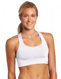 Champion Women's Double Dry Seamless Shiny Sports Bra, White, Large Champion Women's Double Dry Seamless Shiny Sports Bra, White, Large