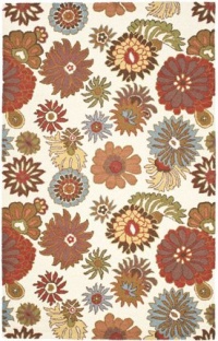 Safavieh Blossom Collection BLM731A Handmade Ivory and Multi Hand Spun Wool Area Rug, 3-Feet by 5-Feet Safavieh Blossom Collection BLM731A Handmade Ivory and Multi Hand Spun Wool Area Rug, 3-Feet by 5-Feet