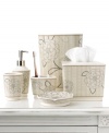 A breath of fresh air. Martha Stewart Collection revives your bathroom in carefree style with this Calendula soap and lotion dispenser, featuring a mosaic tile design with modern floral accents. Finished in soothing, neutral tones.