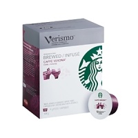 Designed for Starbucks' Verismo coffee systems, these individual-serving pods contain a dark roast. Designed for Starbucks' Verismo coffee systems, these individual-serving pods contain a dark roast.