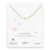 Dogeared Whispers Sideways Cross Necklace Gold Dipped
