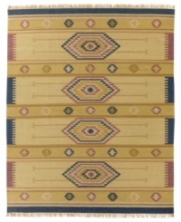 Reminiscent of ancient tribal designs, the Highlands rug creates a powerful accent, every time. Durable, flat-weave construction features a blend of wool and cotton, providing lasting strength in high-traffic rooms. Reminiscent of ancient tribal designs, the Highlands rug creates a powerful accent, every time. Durable, flat-weave construction features a blend of wool and cotton, providing lasting strength in high-traffic rooms.
