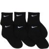 Nike Kids 6 Pack Quarter Cut Socks with Swoosh Logo (6 Pairs) Black, 13-3 Shoe/ 6-7 Sock (Toddler/Kids)